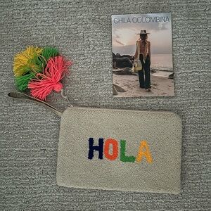Brand New Chila Colombina Colorful 'Hola' Clutch with Tassels